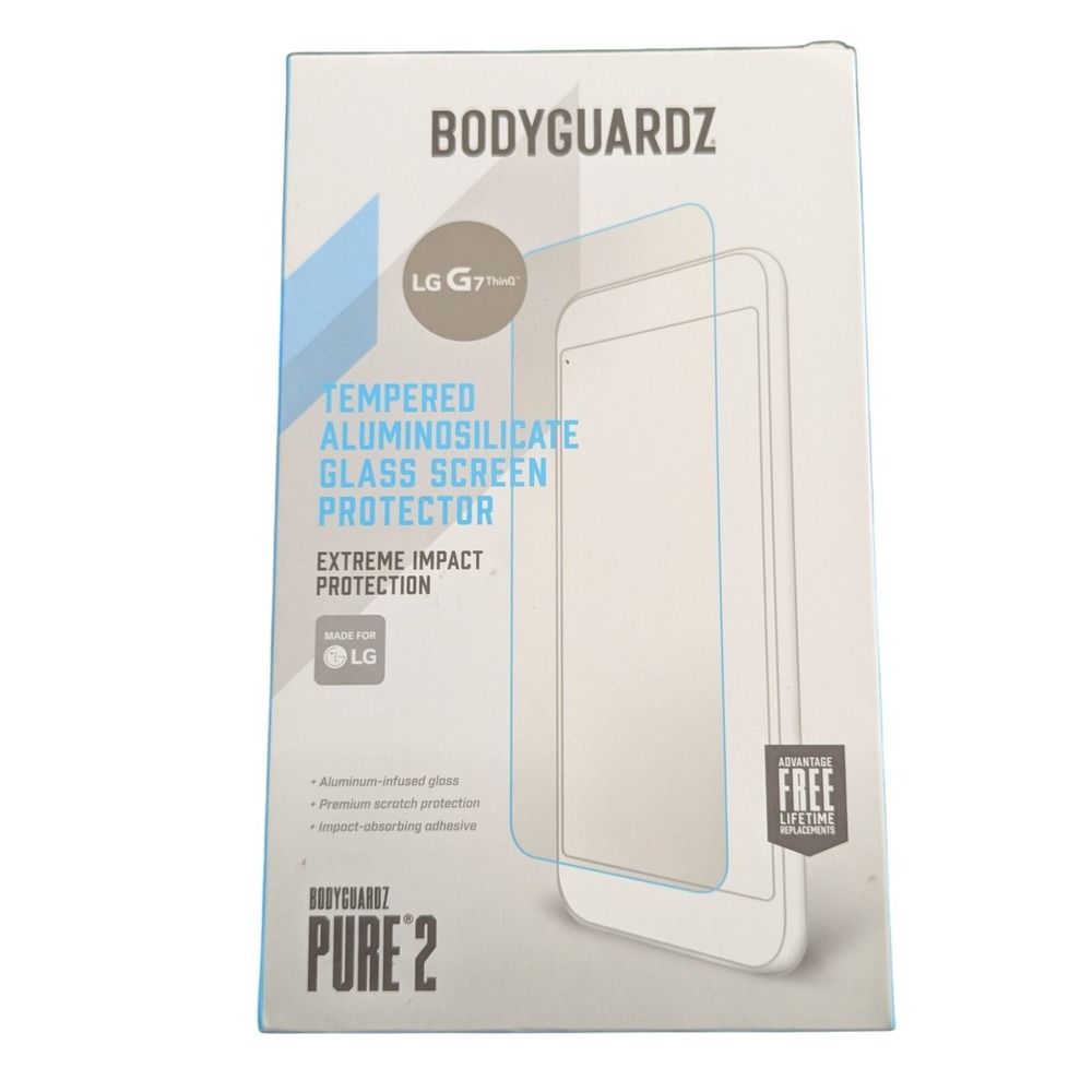 F4. LG G7 ThinQ BodyGuardz Pure 2 Premium‎ Glass Phone Screen Protector New